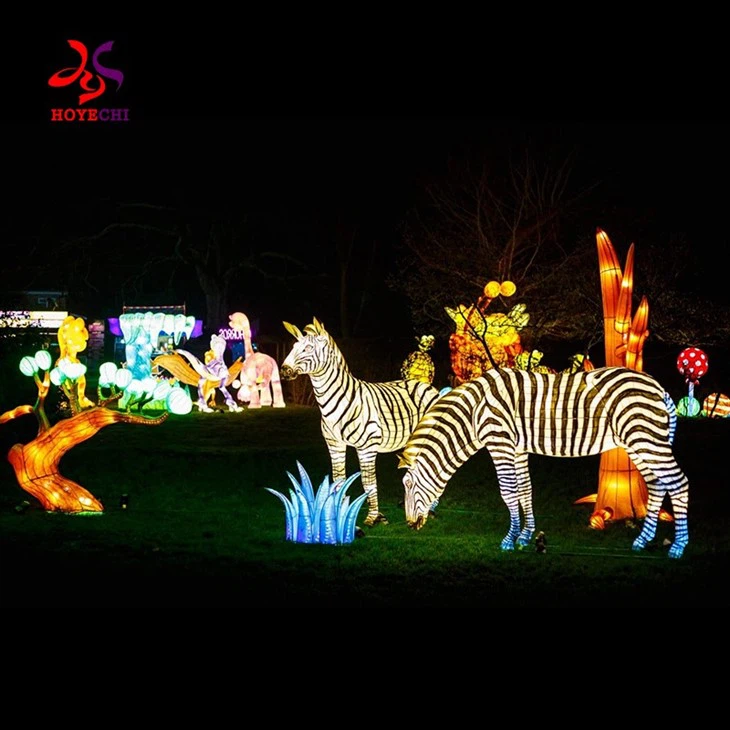 Chinese Lantern Festival Christmas Ornaments Giant Zodiac Animal Lanterns Led Silk Lantern For New Year Christmas Decoration